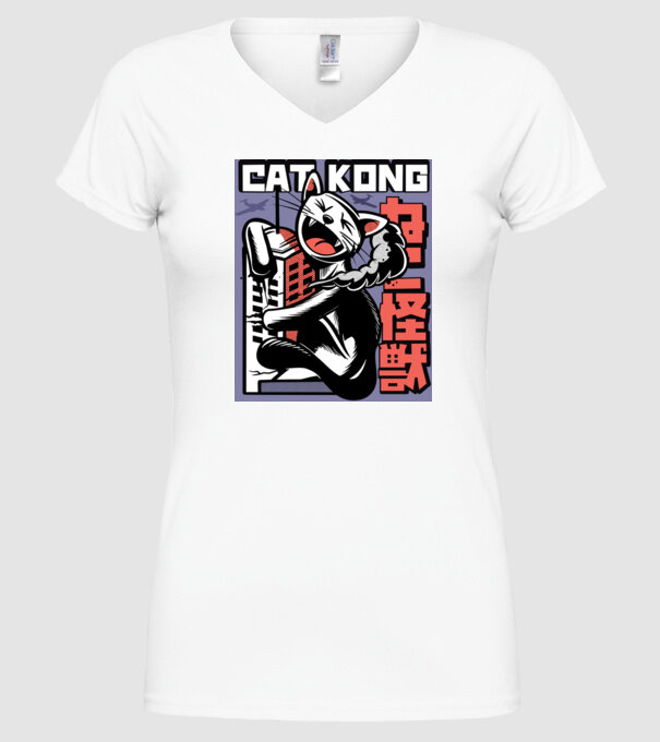 Cat Kong model alb pe tricou