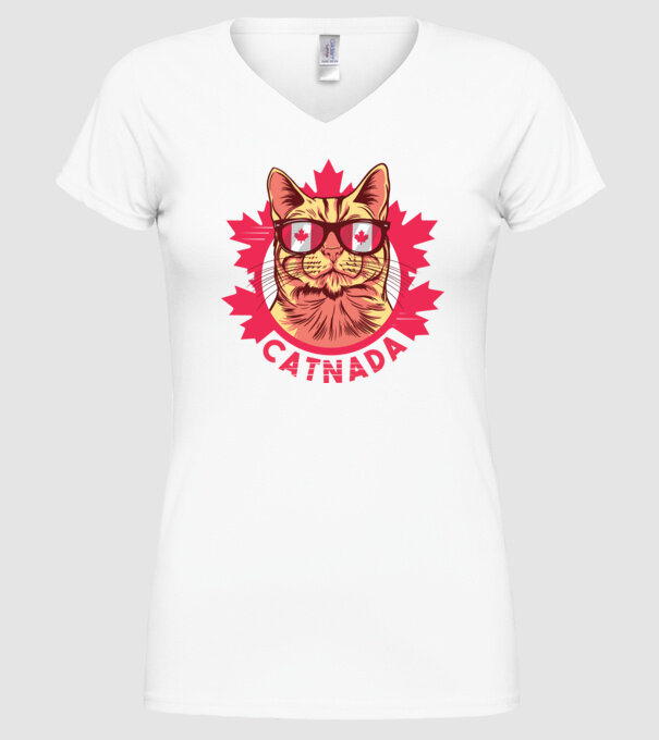 Catnada model alb pe tricou