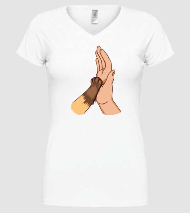 Labă de Pisică model alb pe tricou