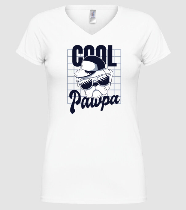Cool Pawpa model alb pe tricou