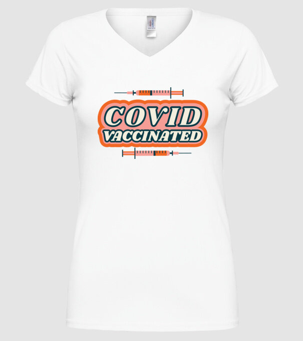 Vaccin Covid model alb pe tricou