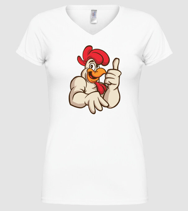 Pui model alb pe tricou