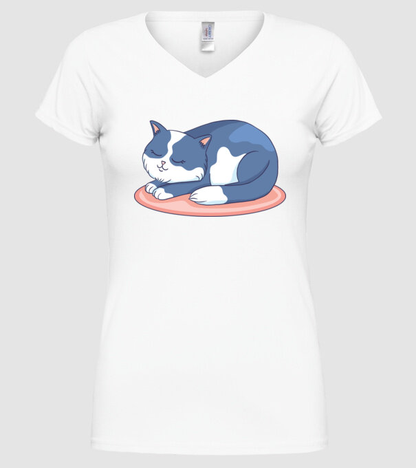 Pisicuță drăguță model alb pe tricou