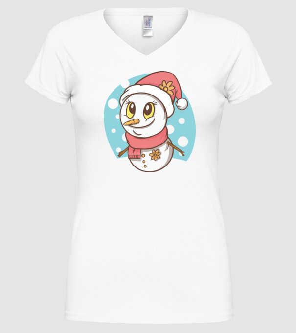 Om de zăpadă drăguț model alb pe tricou