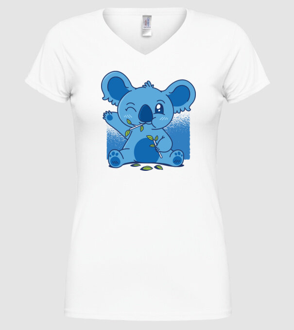 Koala drăguț model alb pe tricou