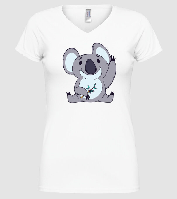 Koala drăguț model alb pe tricou