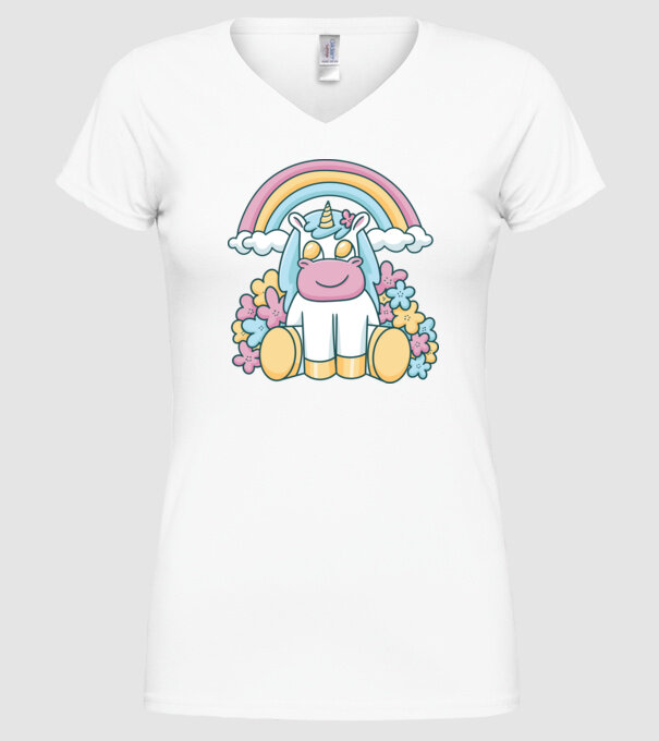 Unicorn drăguț model alb pe tricou