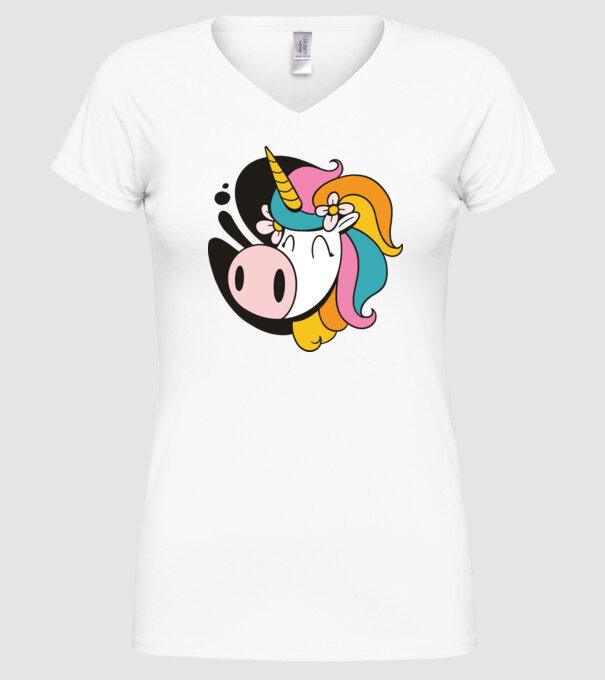 Unicorn drăguț model alb pe tricou