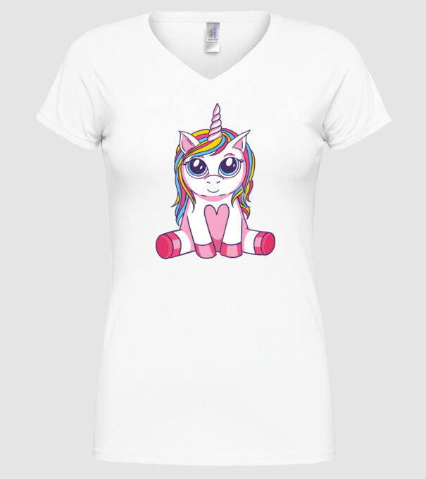 Unicorn drăguț model alb pe tricou