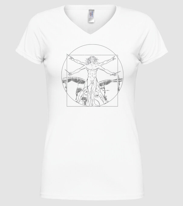 Da Vinci tobe model alb pe tricou