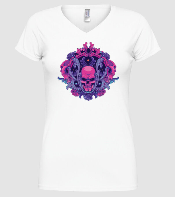 Cranii Dark Skull model alb pe tricou