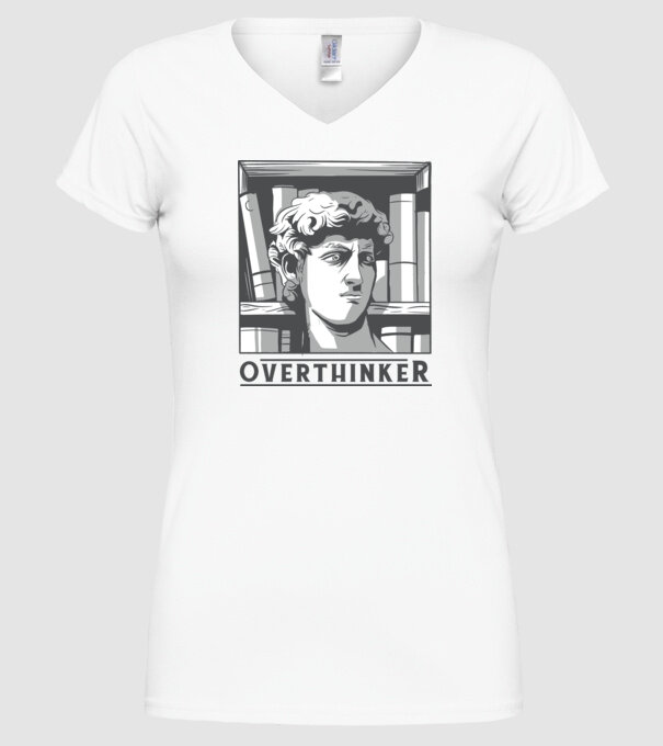 Statuia lui David model alb pe tricou