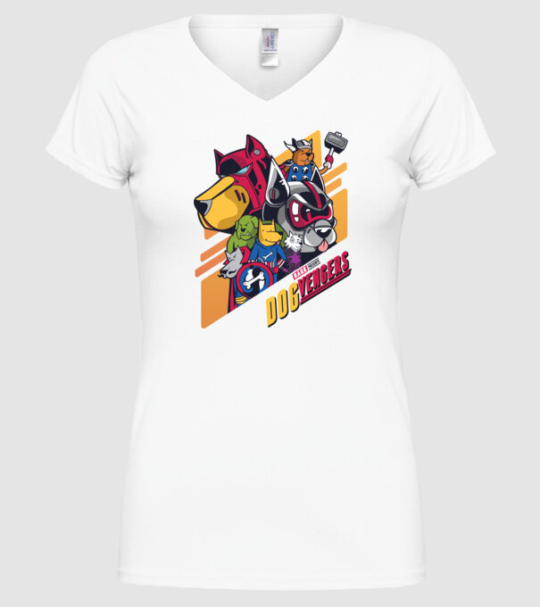 Dogvengers Câini Eroi model alb pe tricou