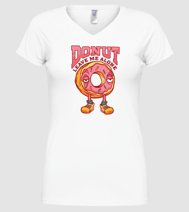 Donut leave me alone model alb pe tricou
