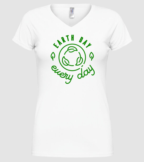 Earth Day Every Day - Ziua Pământului model alb pe tricou