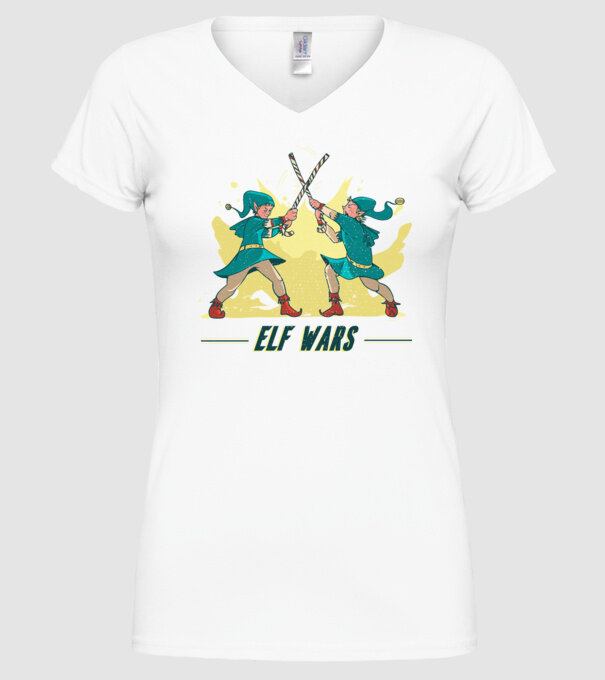Războiul elfilor model alb pe tricou