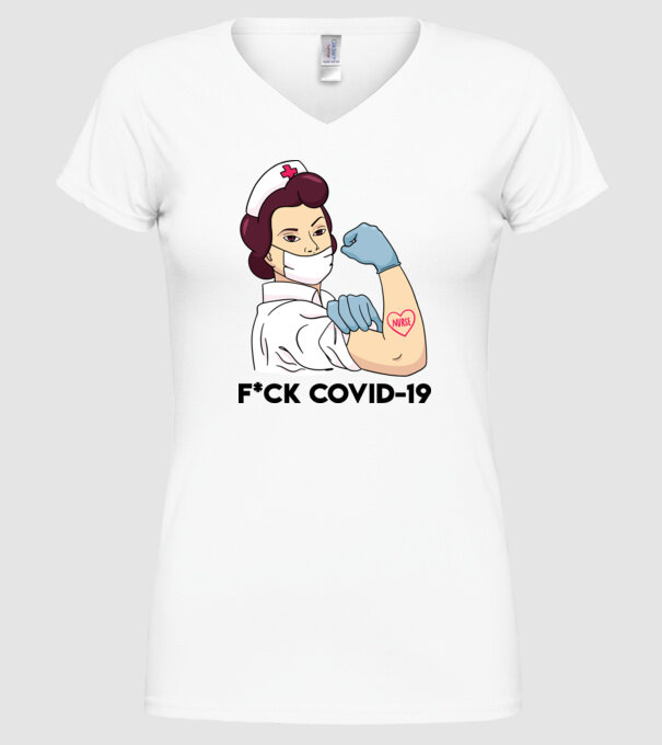 FCK Covid-19 Coronavirus model alb pe tricou