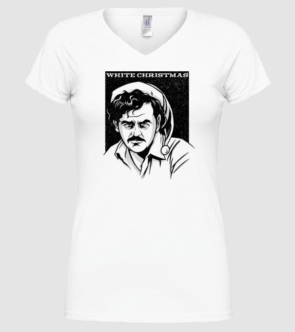 Crăciun alb cu Pablo model alb pe tricou