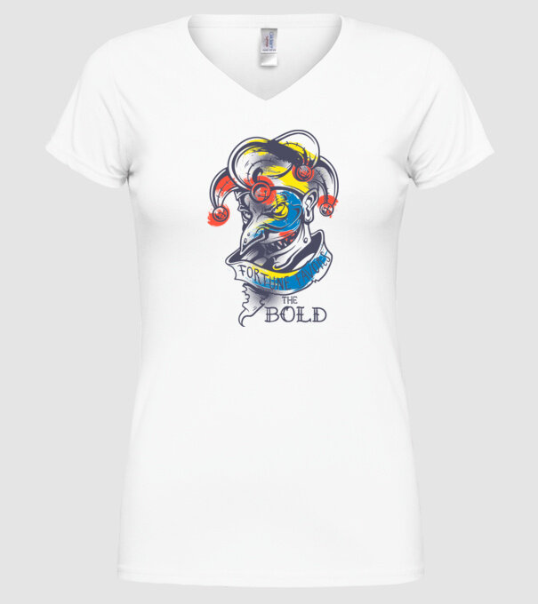 Fortune favours the Bold model alb pe tricou