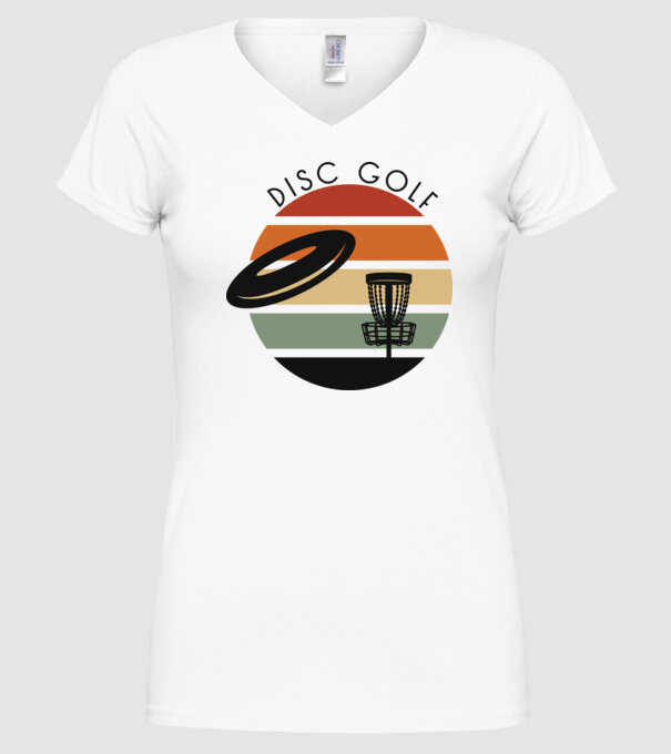 Frizbi Golf model alb pe tricou