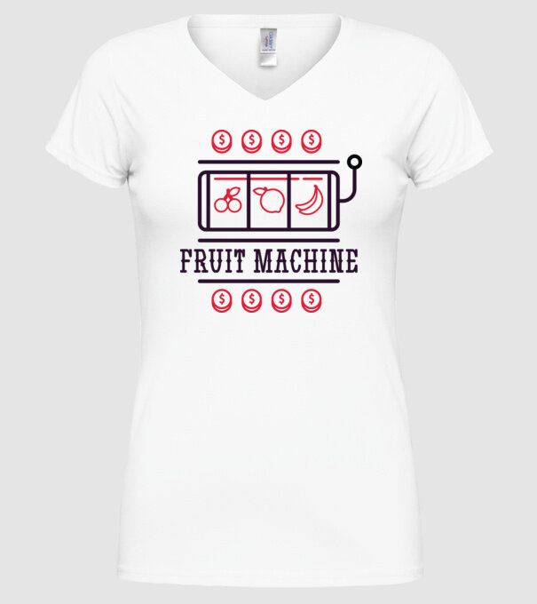Fruit Machine Slot Machine model alb pe tricou