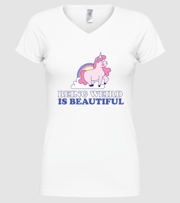 A fi ciudat este minunat Unicorn model alb pe tricou