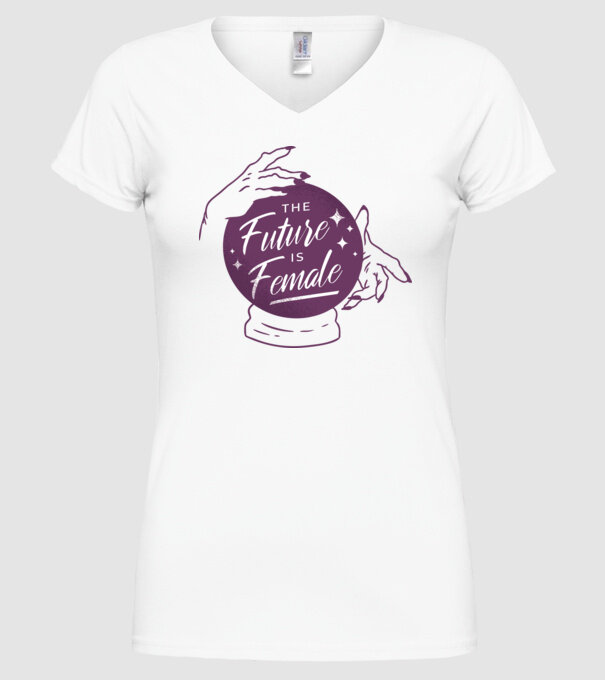Future is Female Ziua Femeii model alb pe tricou