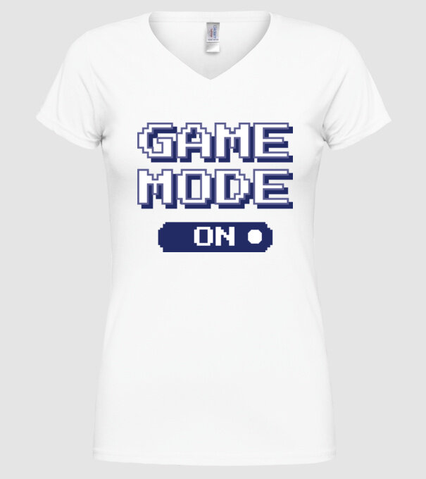 Game mode on Gamer pixel model alb pe tricou