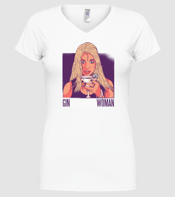 Gindependent Woman model alb pe tricou