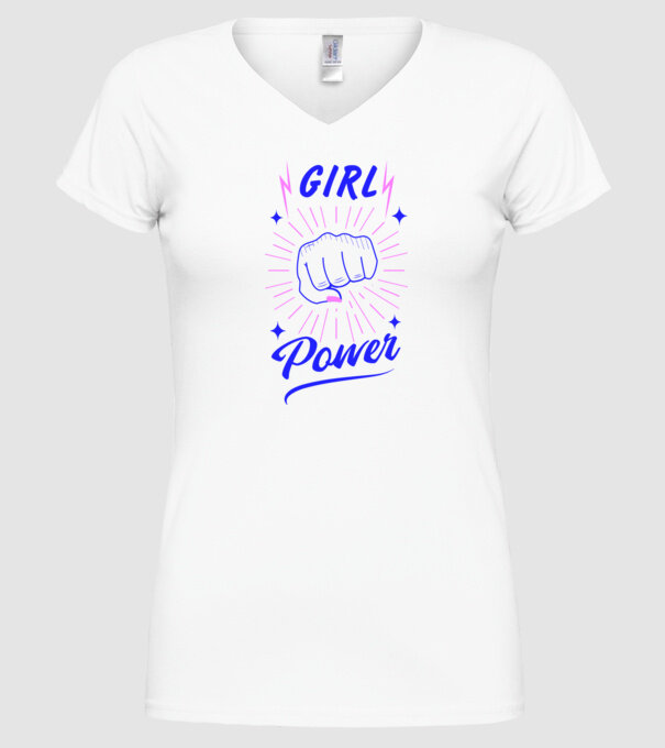 Girl Power Ziua Femeii model alb pe tricou