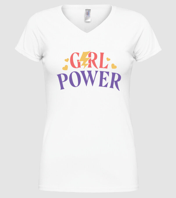 Girl Power Ziua Femeii model alb pe tricou