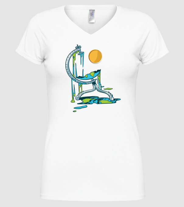 Încălzire globală model alb pe tricou