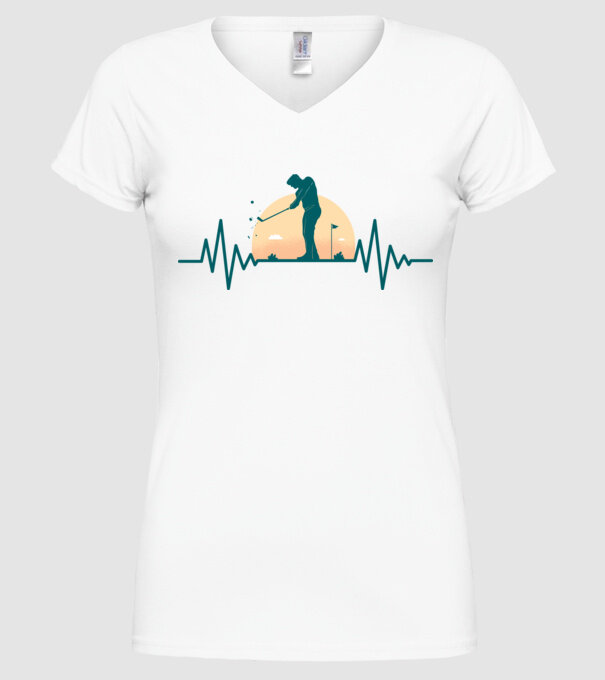 Golf Bătăi de inimă model alb pe tricou