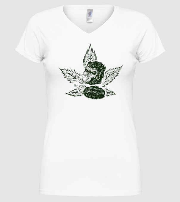 GORILĂ cannabis model alb pe tricou