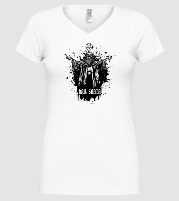 Hail Santa model alb pe tricou
