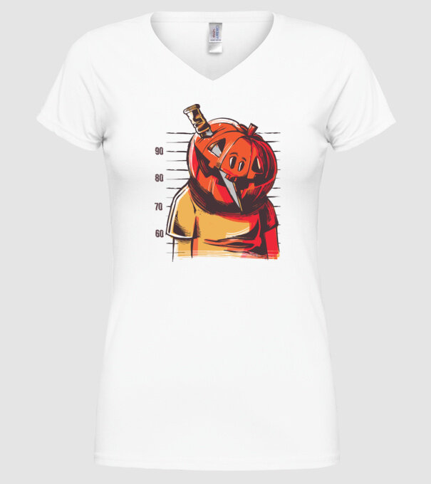Halloween cap de dovleac închisoare model alb pe tricou