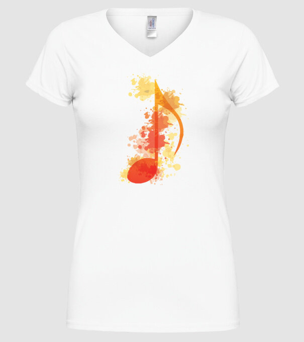 Notă muzicală model alb pe tricou
