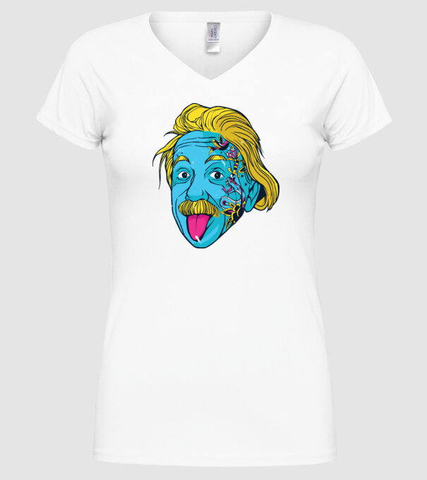Hippy Albert Einstein model alb pe tricou