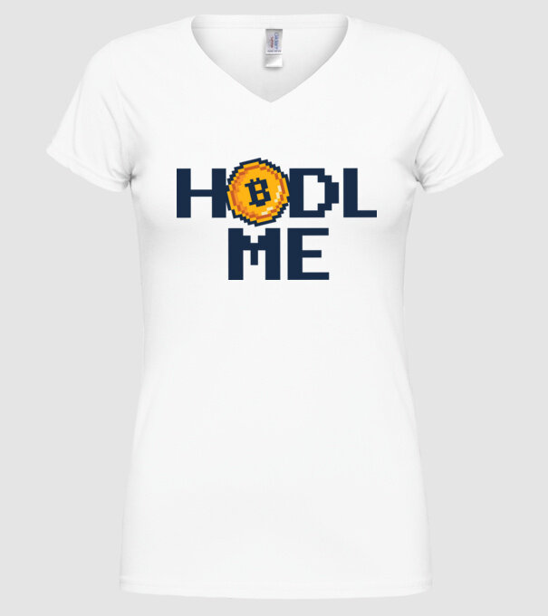Hodl Me Bitcoin model alb pe tricou