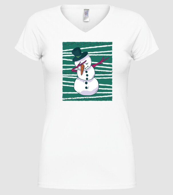 Om de zăpadă DAB Crăciun model alb pe tricou