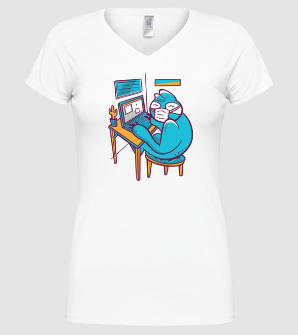 Leneș Home Office model alb pe tricou