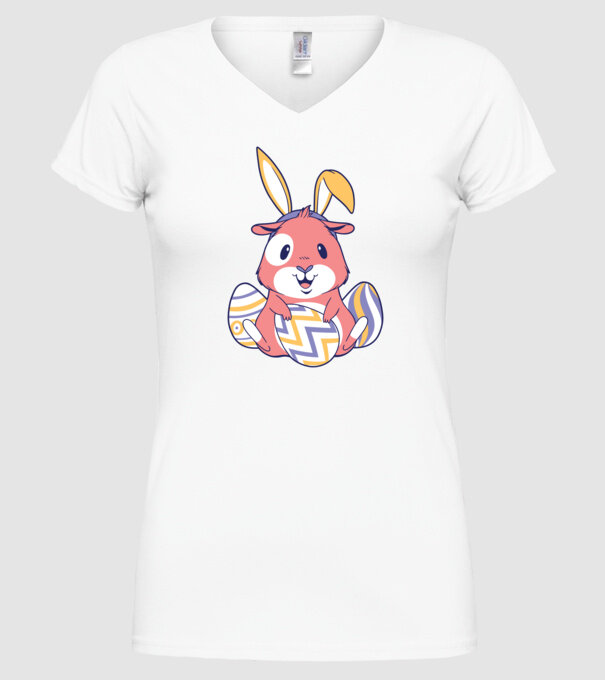 Porcușor de Guineea de Paște model alb pe tricou