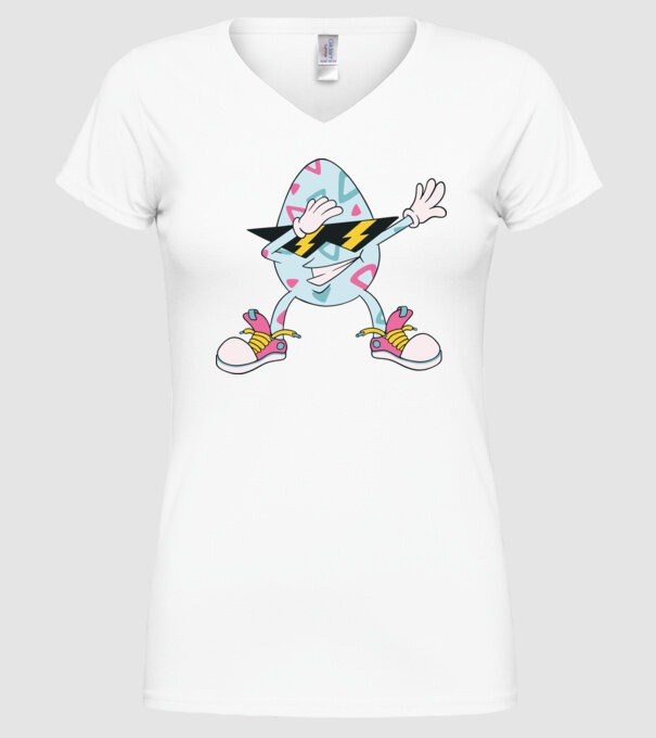Ouă de Paște Dab model alb pe tricou