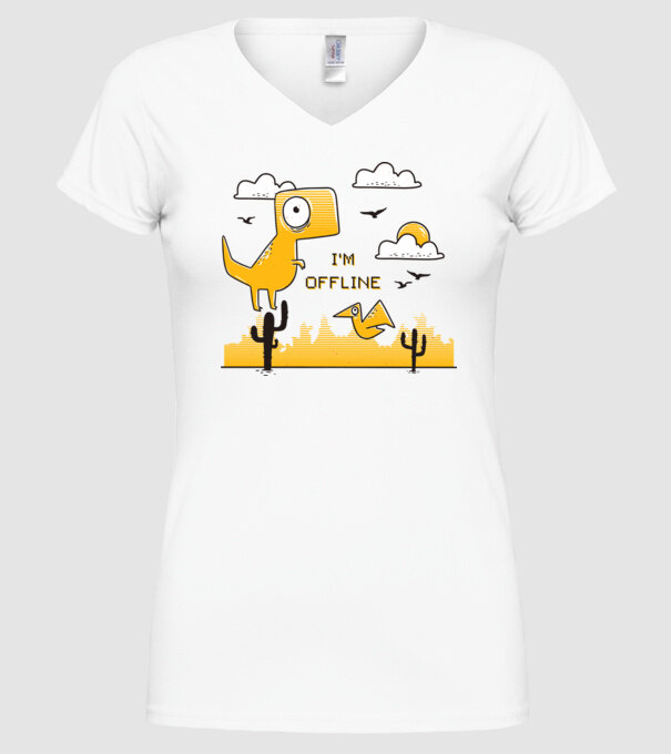 'I''m Offline tricou amuzant' model alb pe tricou