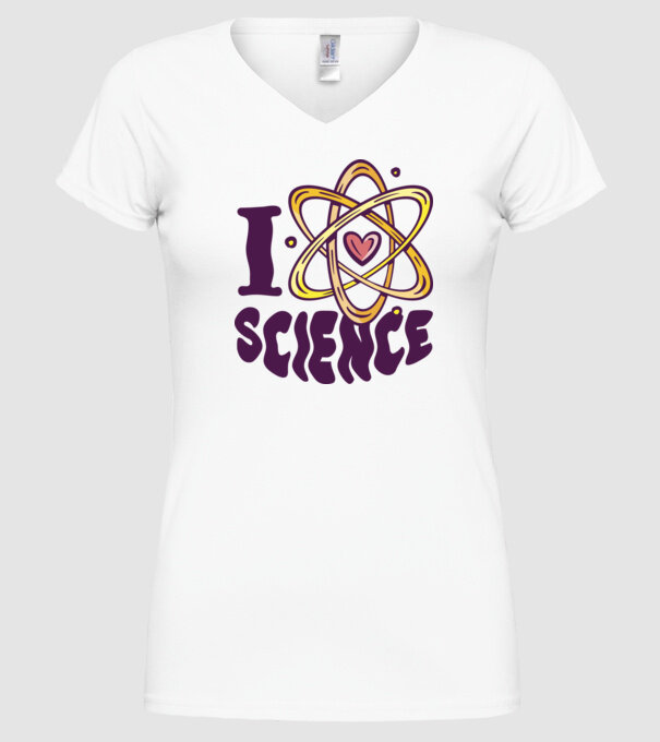I Love Science știință model alb pe tricou