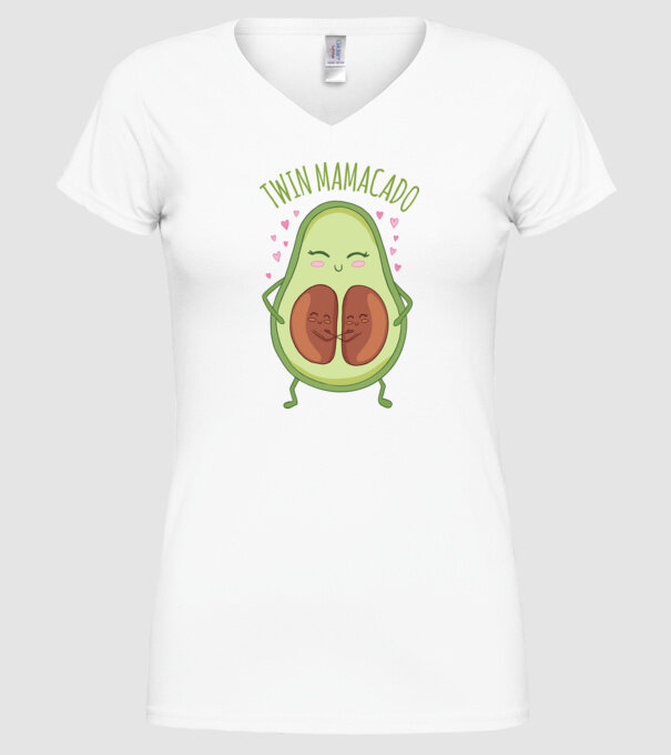 Gemeni Mamacado model alb pe tricou