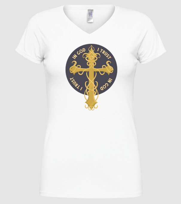 In God We Trust model alb pe tricou