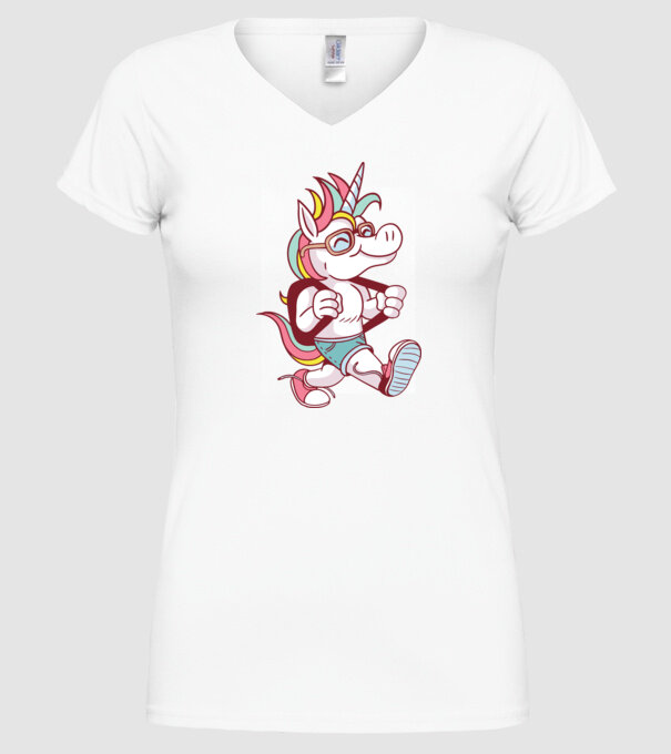 Unicorn școlar model alb pe tricou