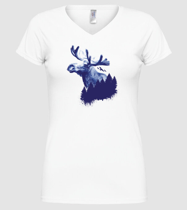 Elan model alb pe tricou