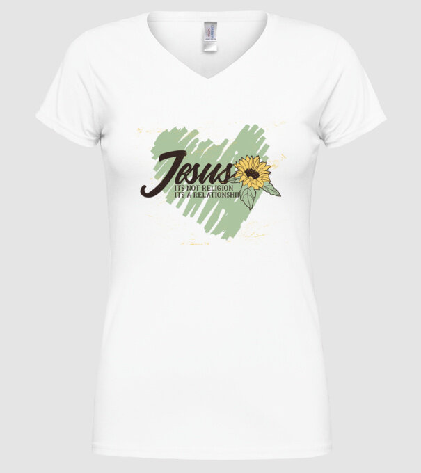 Inima lui Isus - Nu o religie, ci o relație model alb pe tricou